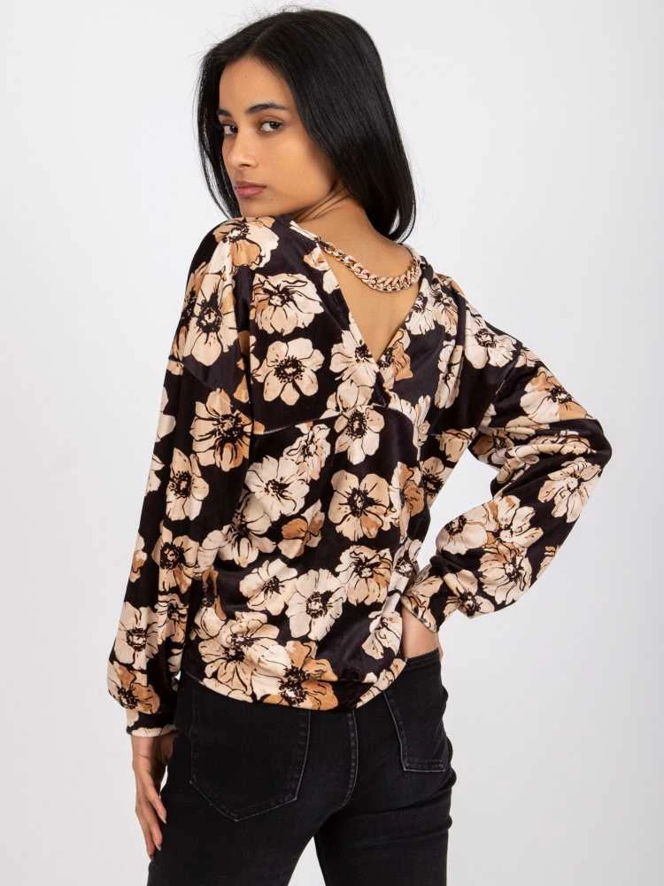 Italy Moda Palaidinė-DHJ-BZ-6550-1.29P-juoda-smėlio spalvos
