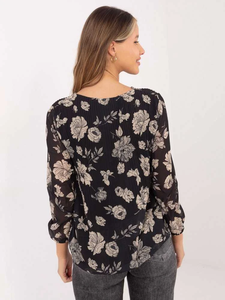 Italy Moda Palaidinė-DHJ-BZ-8643-1.37P-juoda-smėlio spalvos