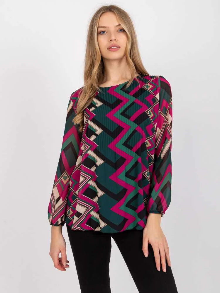 Italy Moda Palaidinė-DHJ-BZ-8643-2.67P-tamsiai žalia