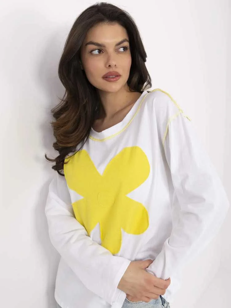 Italy Moda Palaidinė-MI-BZ-M6169.03-balta-geltona