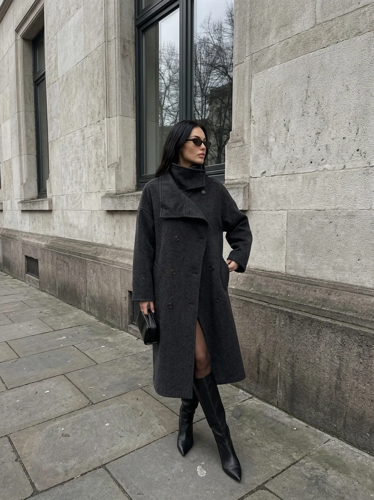 Italy Moda Płaszcz-IR-PL-J172992.97P-grafito