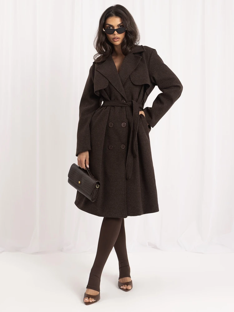 Italy Moda Płaszcz-IT-PL-FL8808TRLFN.02P-ruda