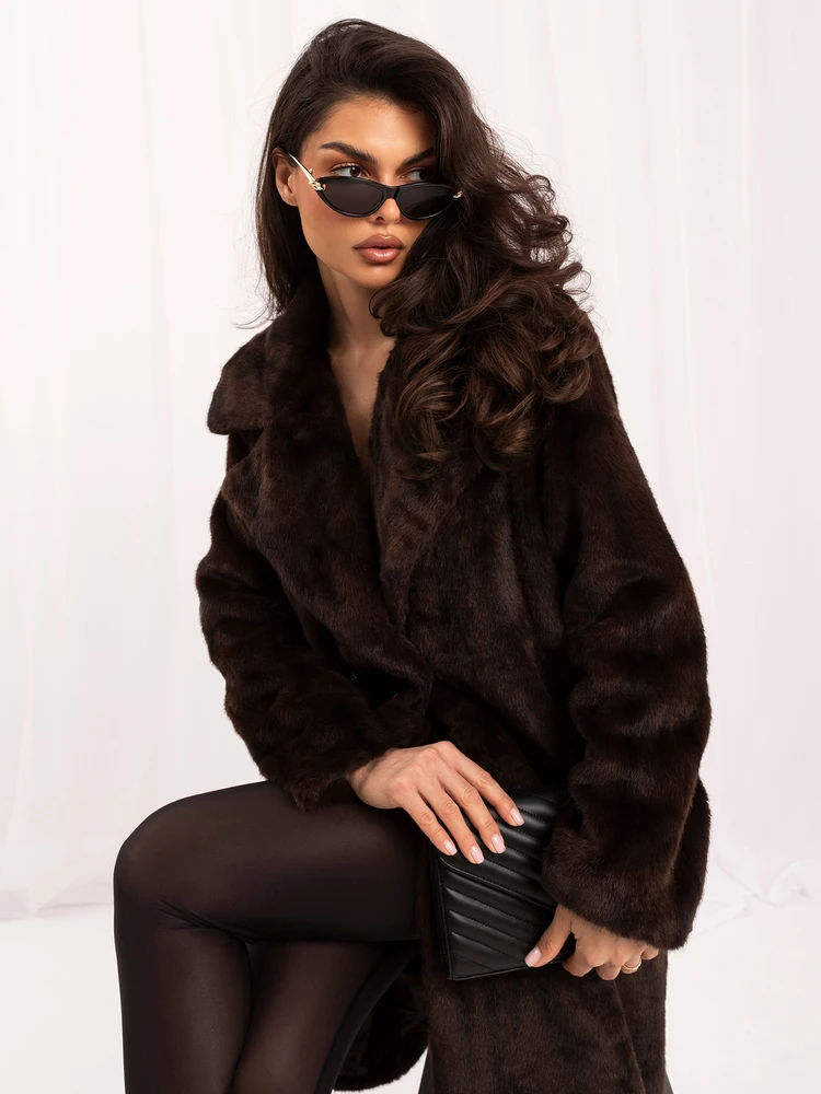 Italy Moda Płaszcz-IT-PL-G6820.01P-ciemny ruda