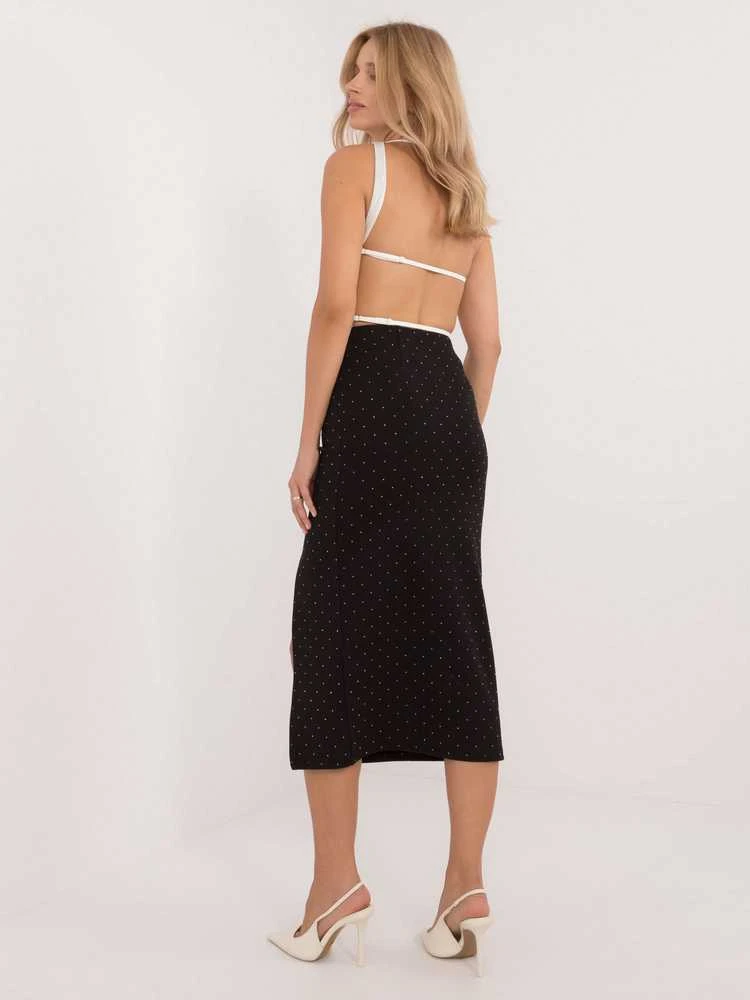 Italy Moda Sijonas-MI-SD-25999.73-juodas-sidabras