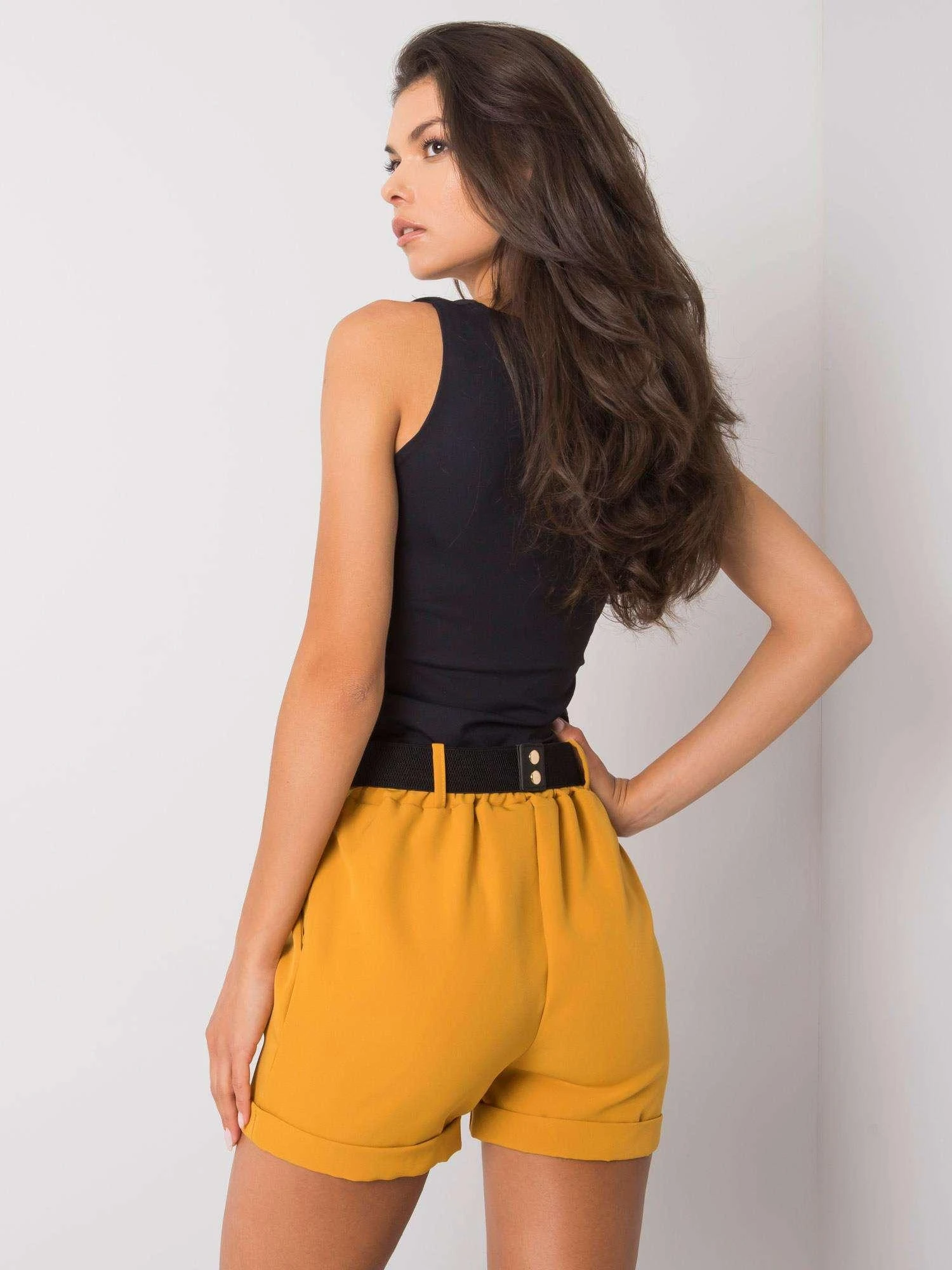 Italy Moda Šortai-DHJ-SN-13186.03P-tamsiai geltoni