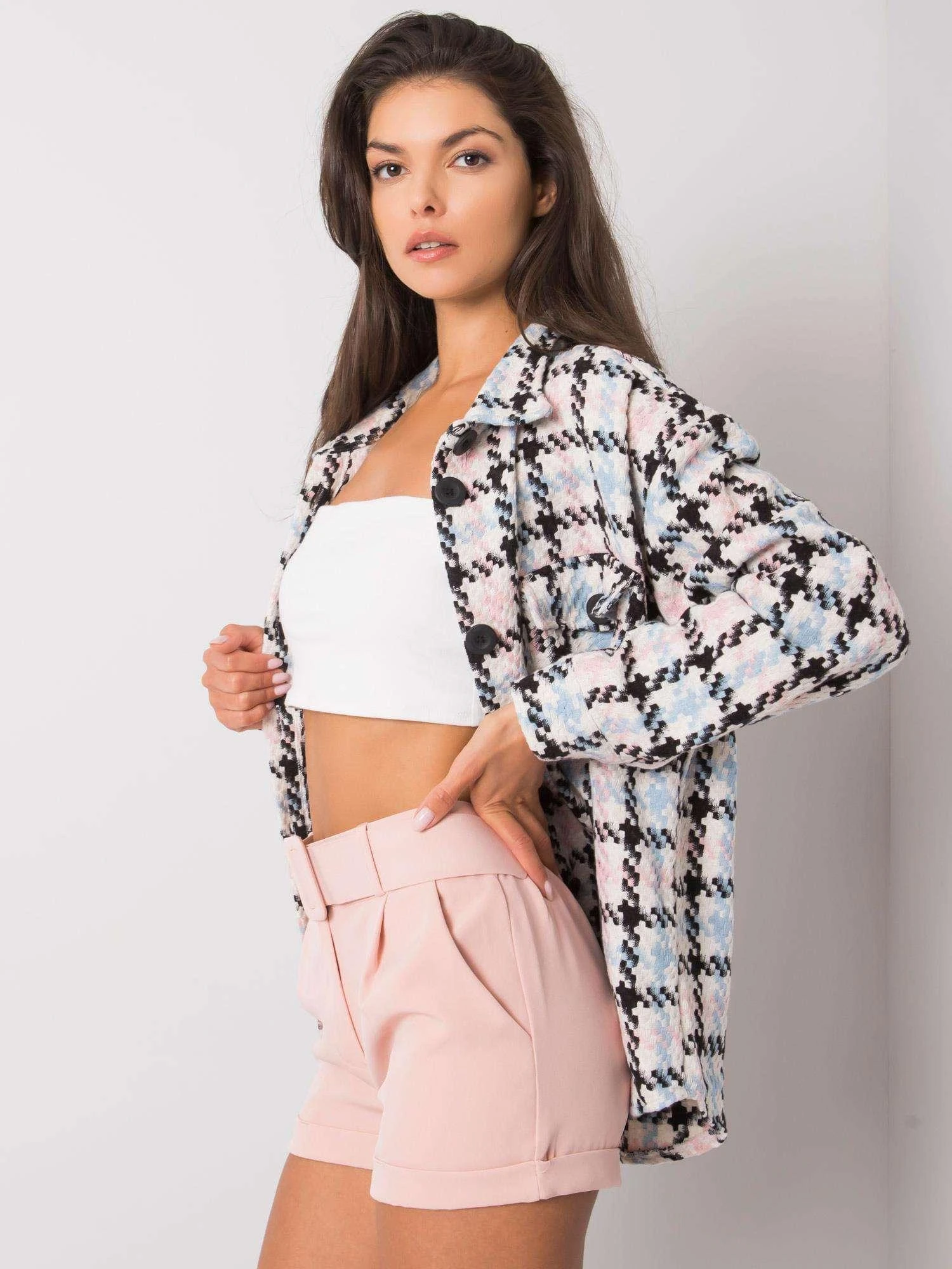 Italy Moda Šortai-DHJ-SN-13193.13P-šviesiai rožinės spalvos