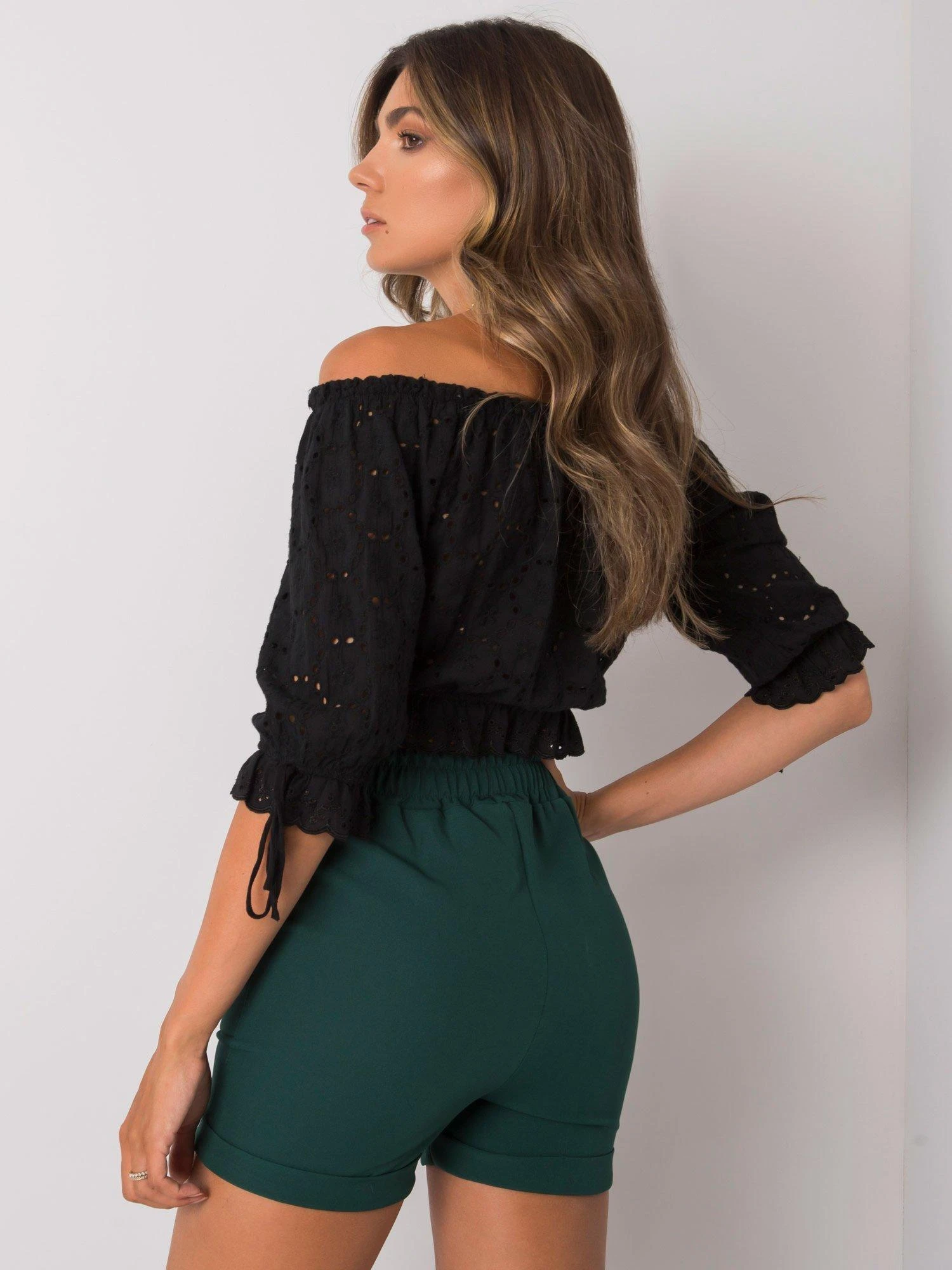 Italy Moda Šortai-DHJ-SN-13260.38P-tamsiai žalia