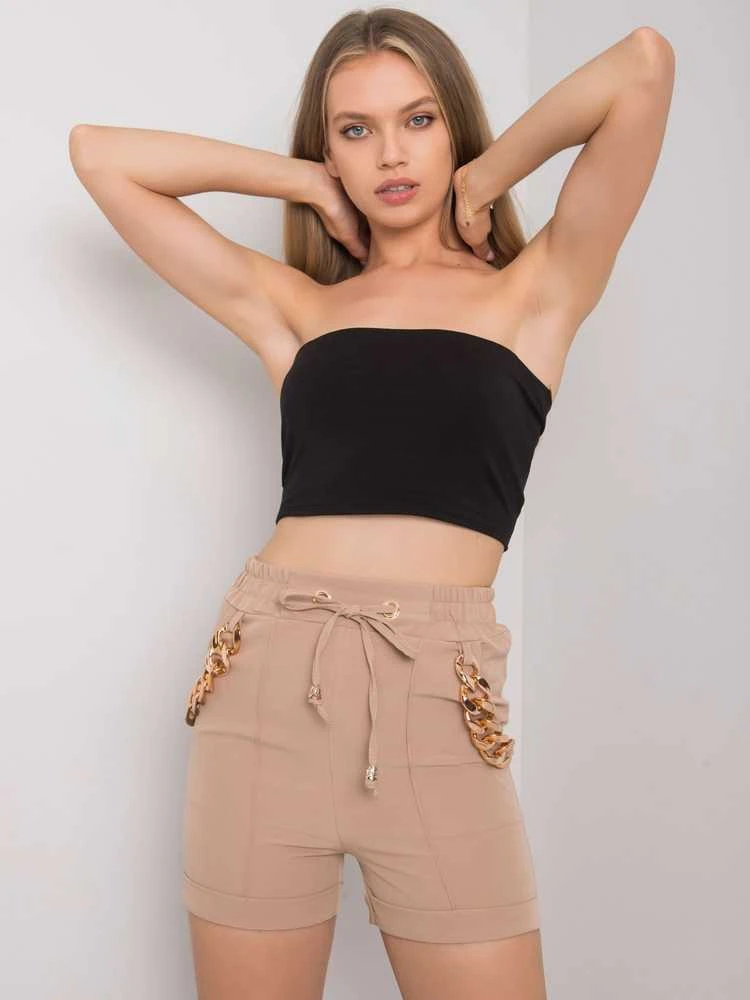 Italy Moda Šortai-DHJ-SN-13260.38P-tamsiai smėlio spalvos