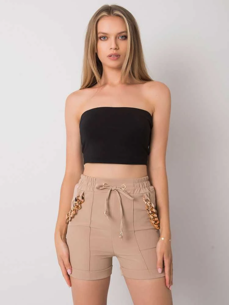 Italy Moda Šortai-DHJ-SN-13260.38P-tamsiai smėlio spalvos