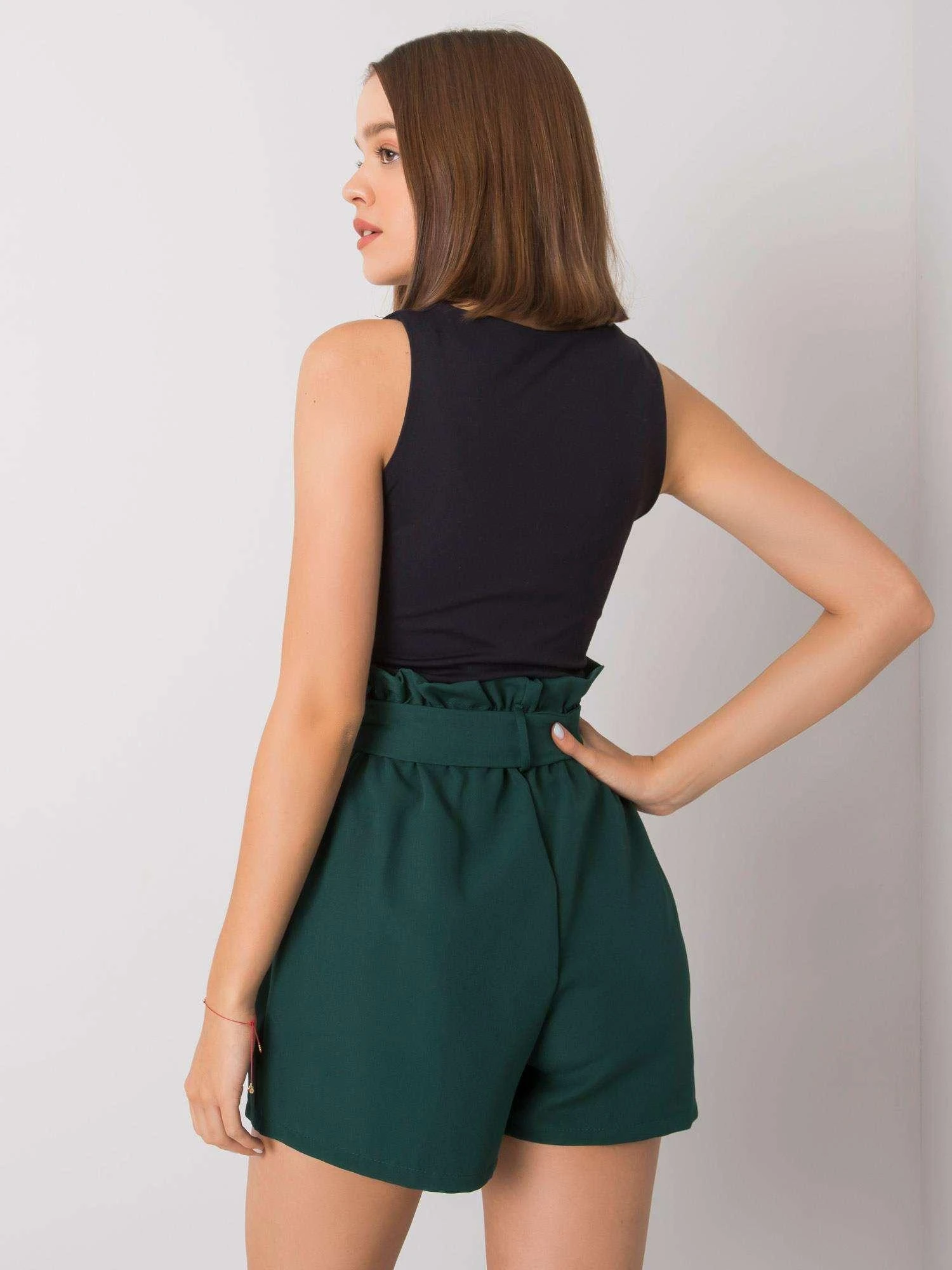 Italy Moda Šortai-DHJ-SN-13295.76-tamsiai žalia