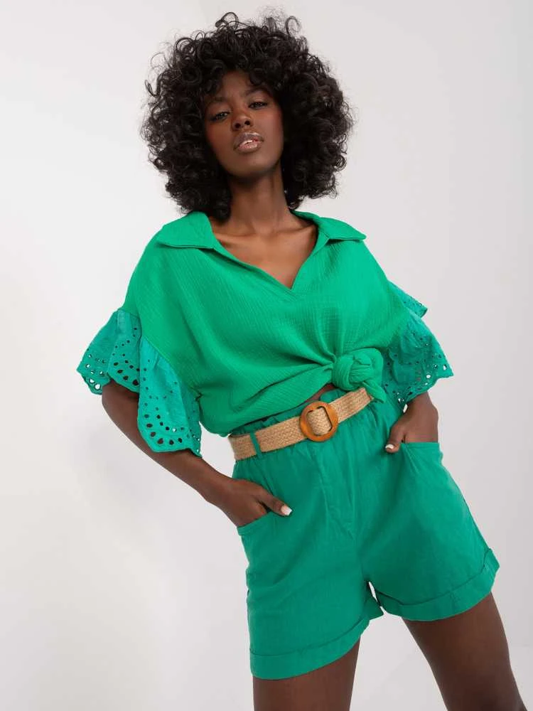 Italy Moda Šortai-DHJ-SN-2598.29X-žalia