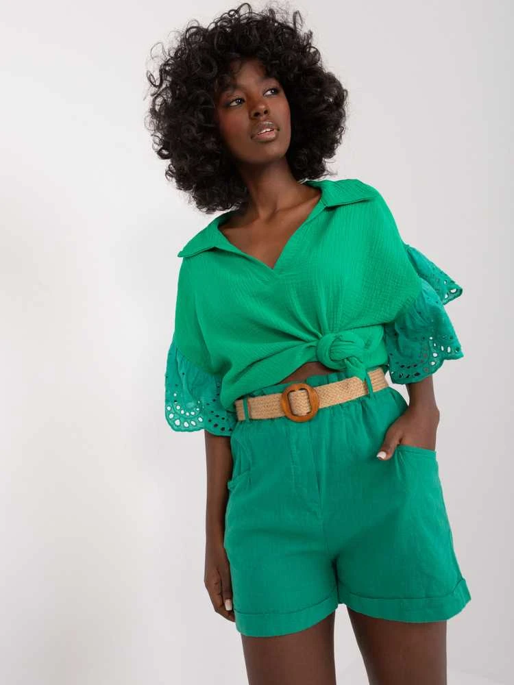 Italy Moda Šortai-DHJ-SN-2598.29X-žalia