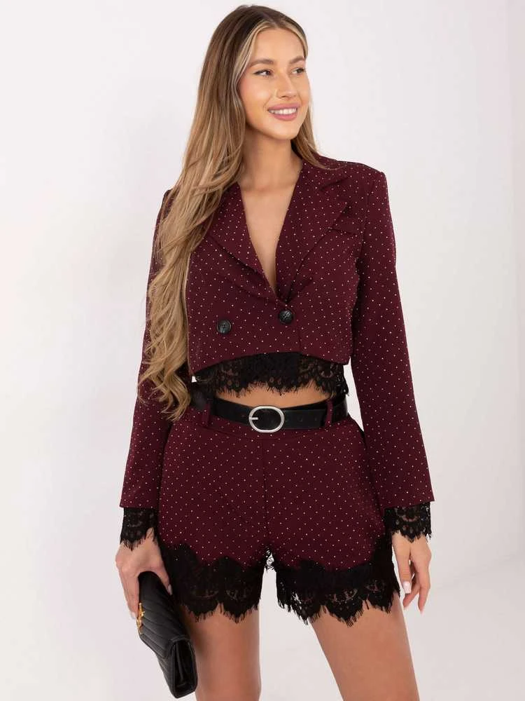 Italy Moda Šortai-IT-SN-FL9965.88-ciemny raudona