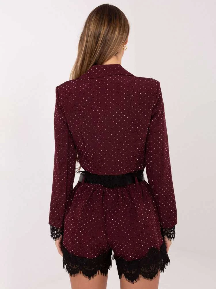Italy Moda Šortai-IT-SN-FL9965.88-ciemny raudona