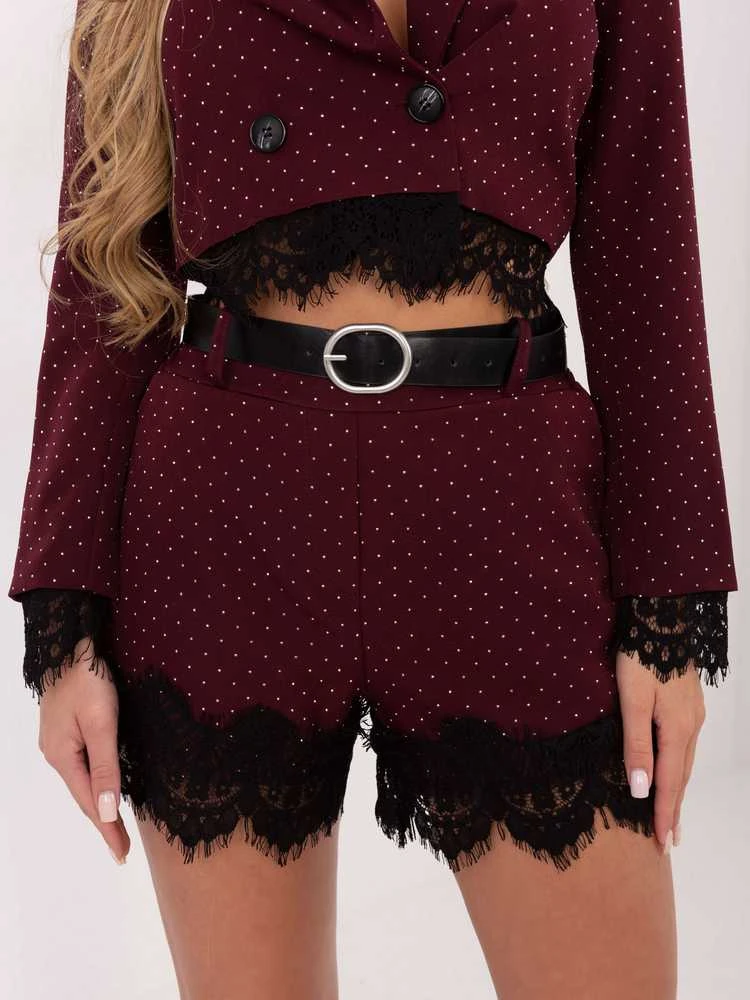 Italy Moda Šortai-IT-SN-FL9965.88-ciemny raudona