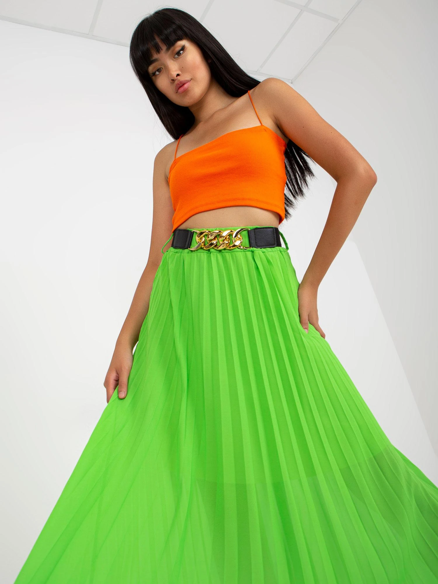 Italy Moda Spódnica-DHJ-SD-10620A.42-šviesiai žalia