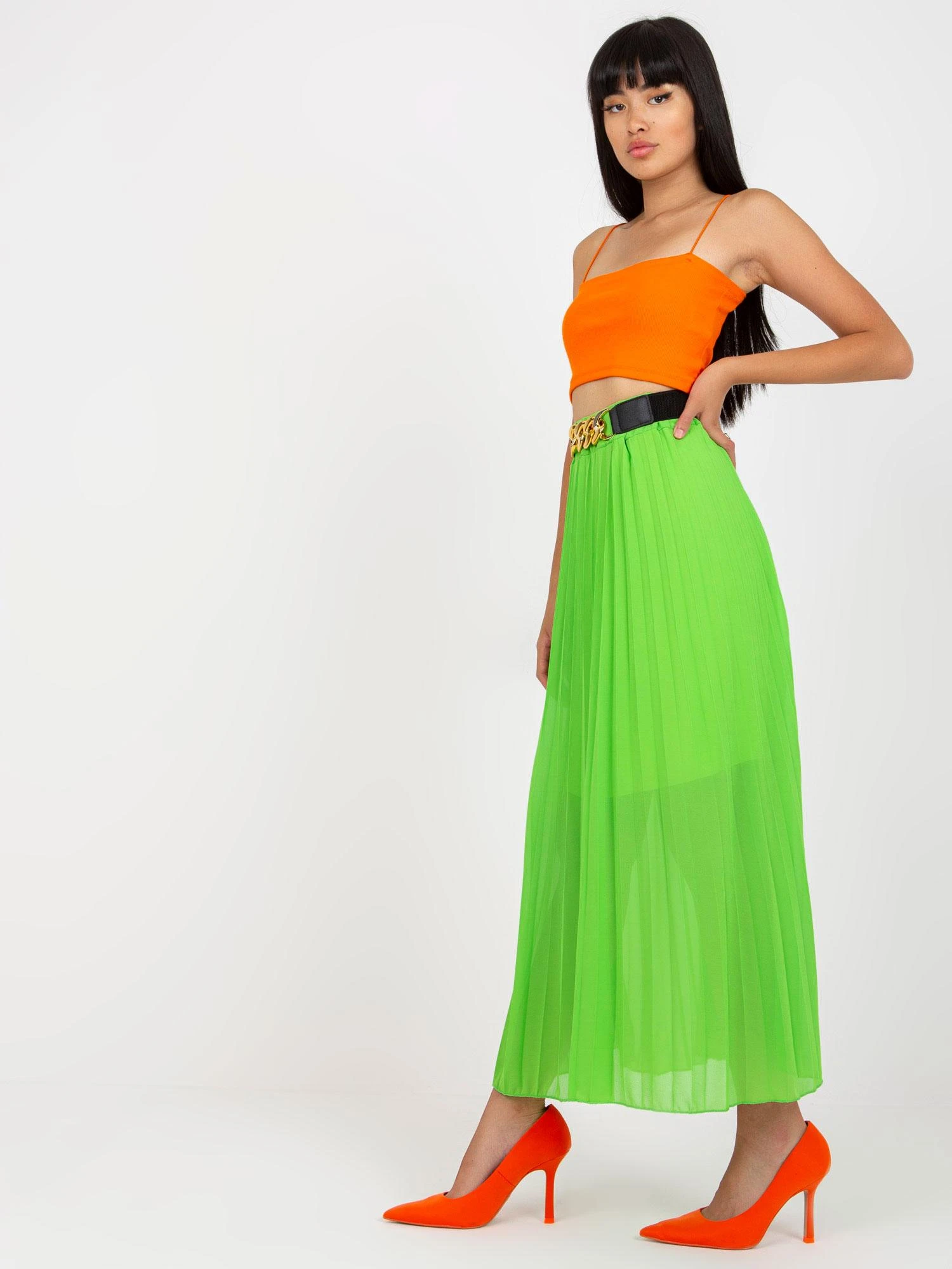 Italy Moda Spódnica-DHJ-SD-10620A.42-šviesiai žalia