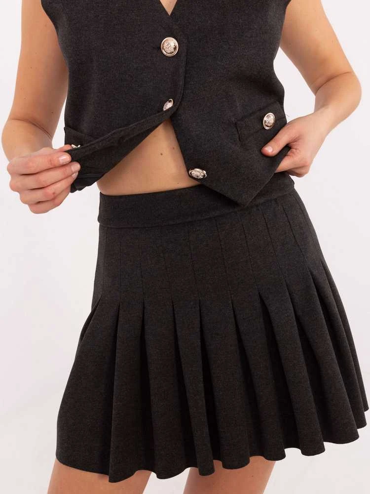 Italy Moda Spódnica-DHJ-SD-A8791.32-tamsiai pilka