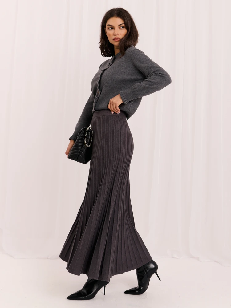 Italy Moda Spódnica-IR-SD-G9614.16-ciemny pilka