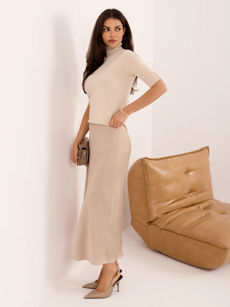Italy Moda Spódnica-IR-SD-M113393.63-smėlio spalva