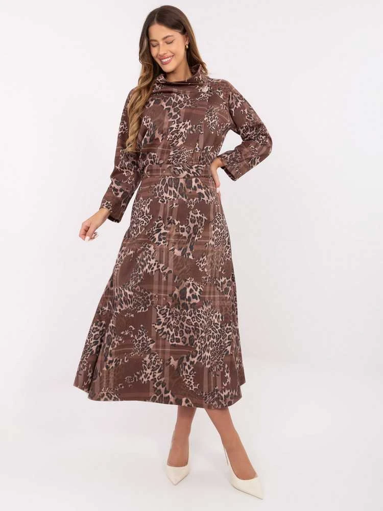 Italy Moda Spódnica-IT-SD-18951-5.07-ciemny bezowy