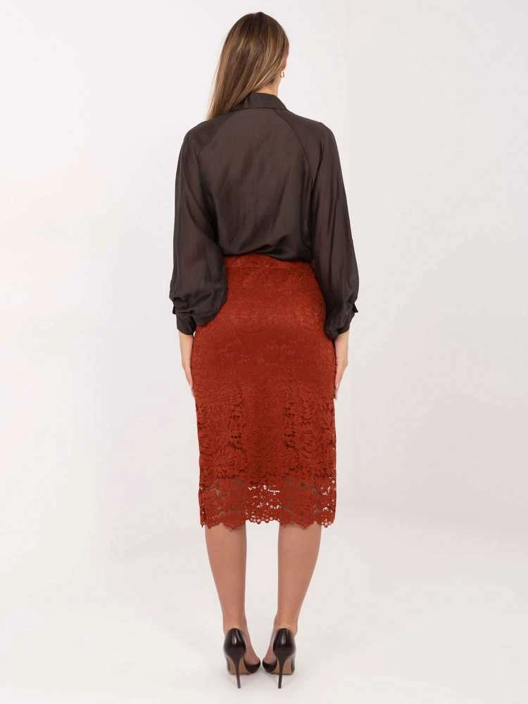 Italy Moda Spódnica-IT-SD-21852.15-ciemny oranžinė