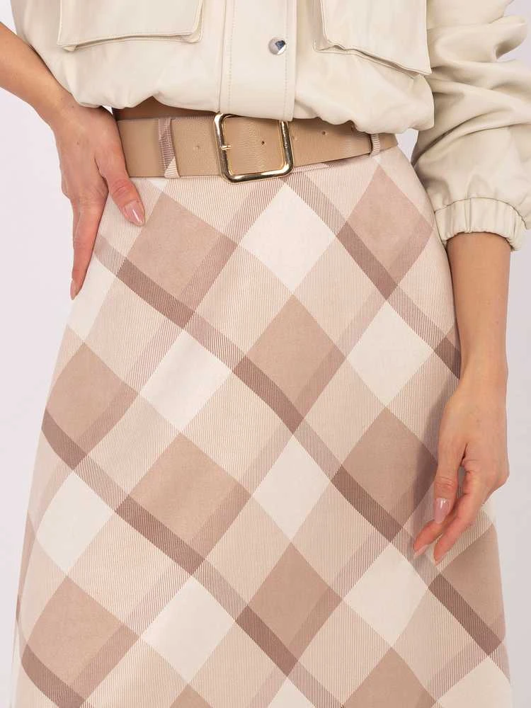 Italy Moda Spódnica-IT-SD-23296-1.85-smėlio spalva