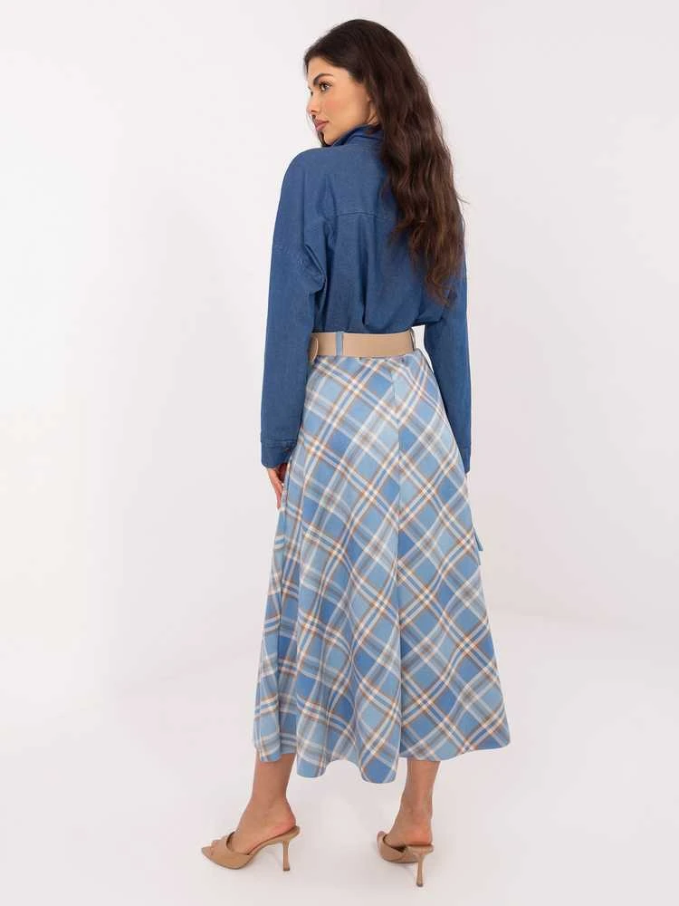 Italy Moda Spódnica-IT-SD-23296-2.06-mėlyna