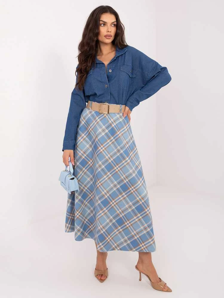 Italy Moda Spódnica-IT-SD-23296-2.06-mėlyna