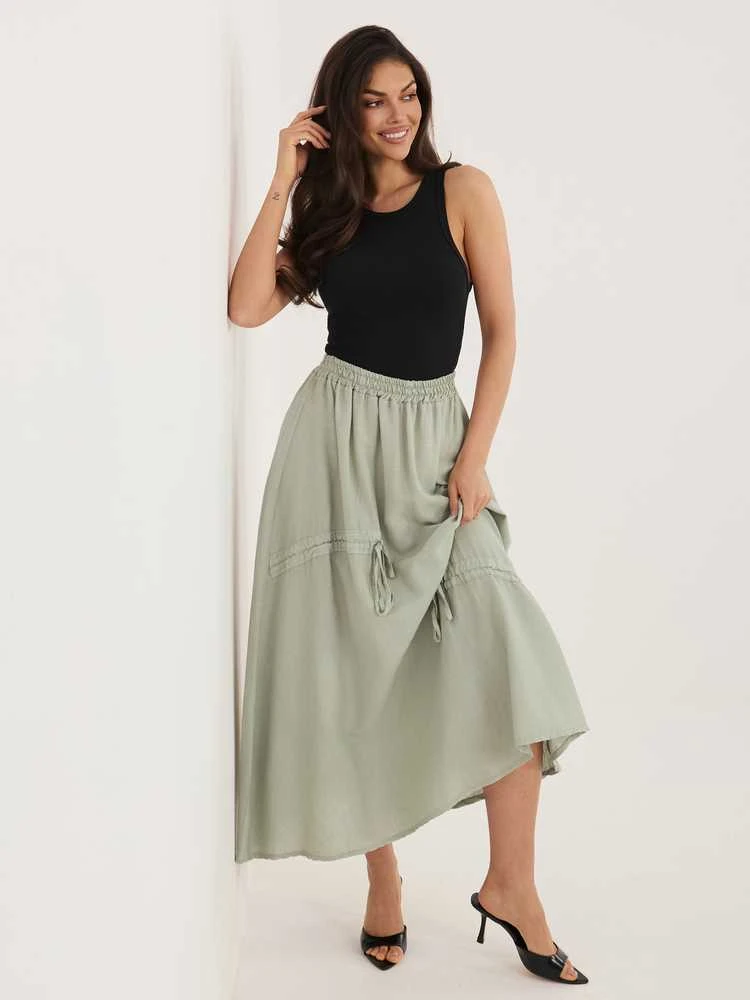 Italy Moda Spódnica-IT-SD-3061.68-khaki