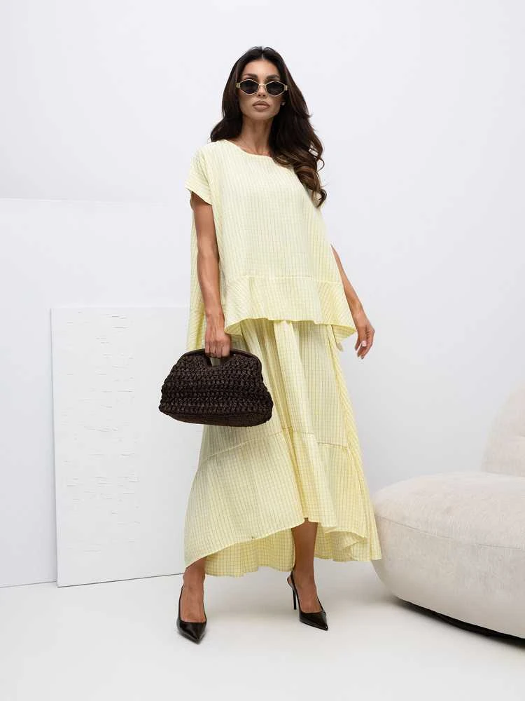 Italy Moda Spódnica-IT-SD-FL10325.00-jasny geltona