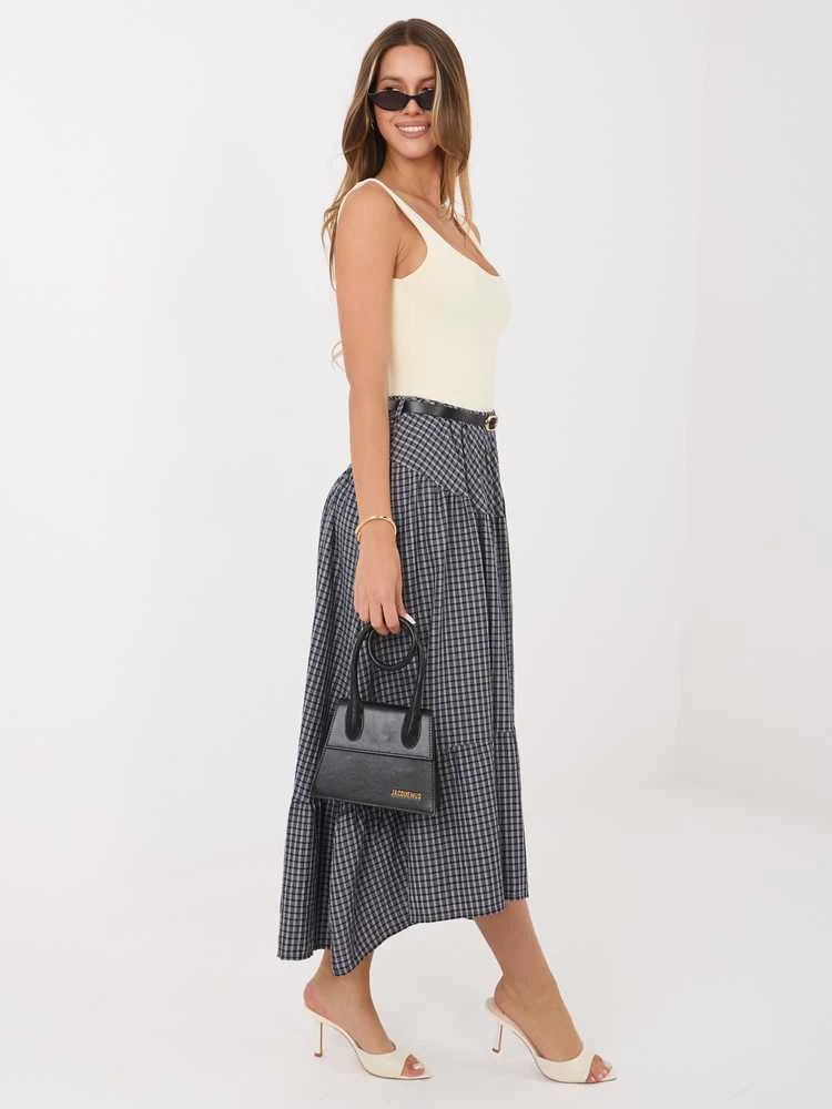 Italy Moda Spódnica-IT-SD-FL10325.01-tamsiai mėlyna