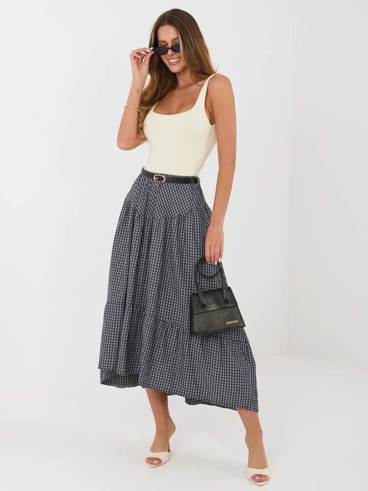 Italy Moda Spódnica-IT-SD-FL10325.01-tamsiai mėlyna
