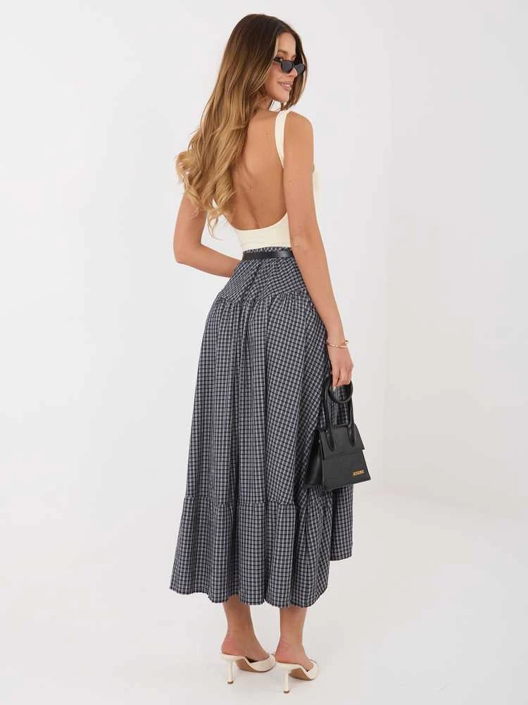 Italy Moda Spódnica-IT-SD-FL10325.01-tamsiai mėlyna