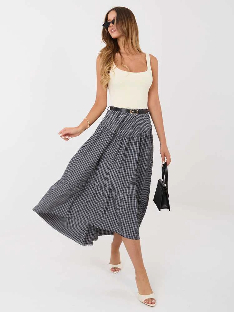 Italy Moda Spódnica-IT-SD-FL10325.01-tamsiai mėlyna
