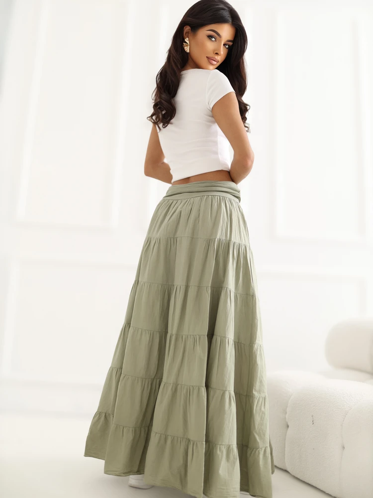 Italy Moda Spódnica-IT-SD-FL9357MSL.52-khaki