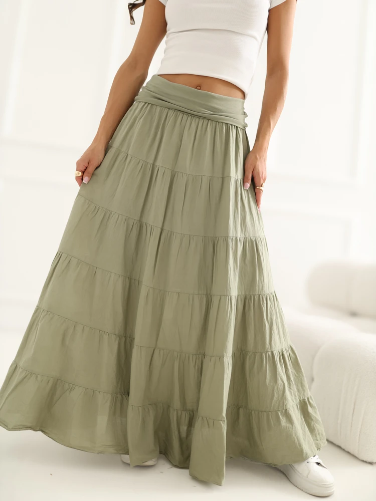 Italy Moda Spódnica-IT-SD-FL9357MSL.52-khaki