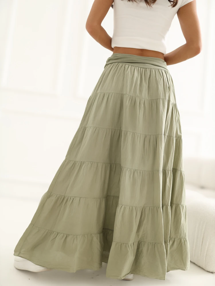 Italy Moda Spódnica-IT-SD-FL9357MSL.52-khaki