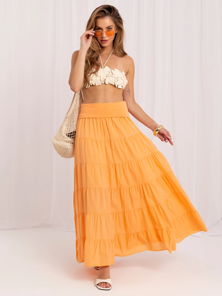 Italy Moda Spódnica-IT-SD-FL9357MSL.56-jasny oranžinė