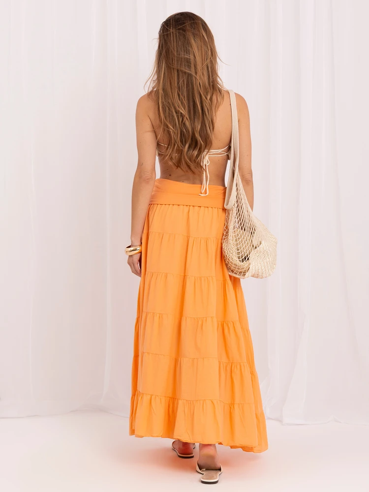 Italy Moda Spódnica-IT-SD-FL9357MSL.56-jasny oranžinė