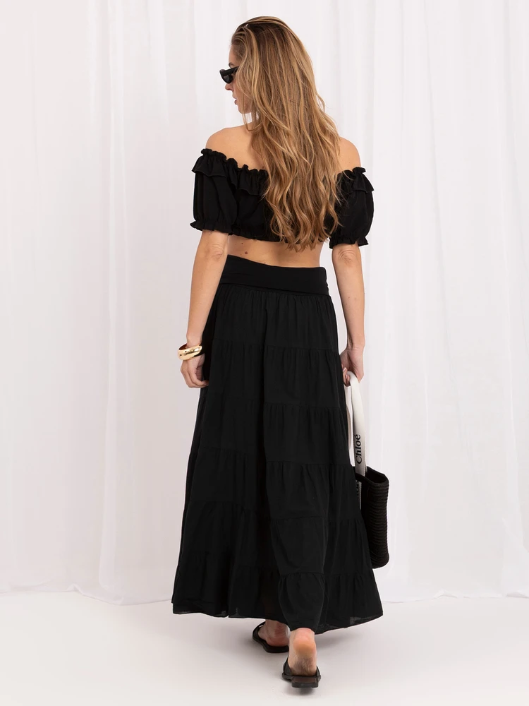 Italy Moda Spódnica-IT-SD-FL9357MSL.56-juoda