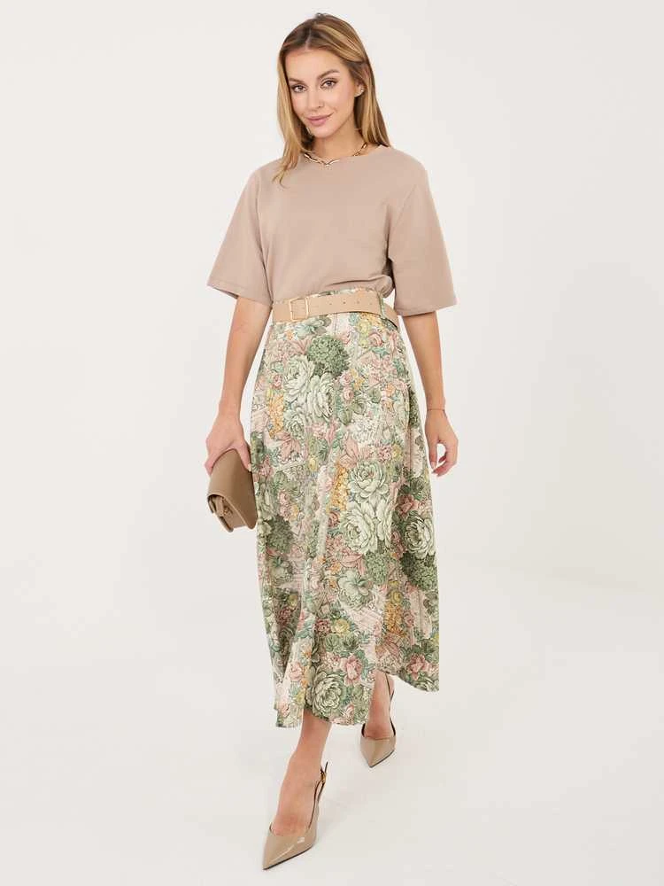 Italy Moda Spódnica-IT-SD-FL9850-2.17-žalia