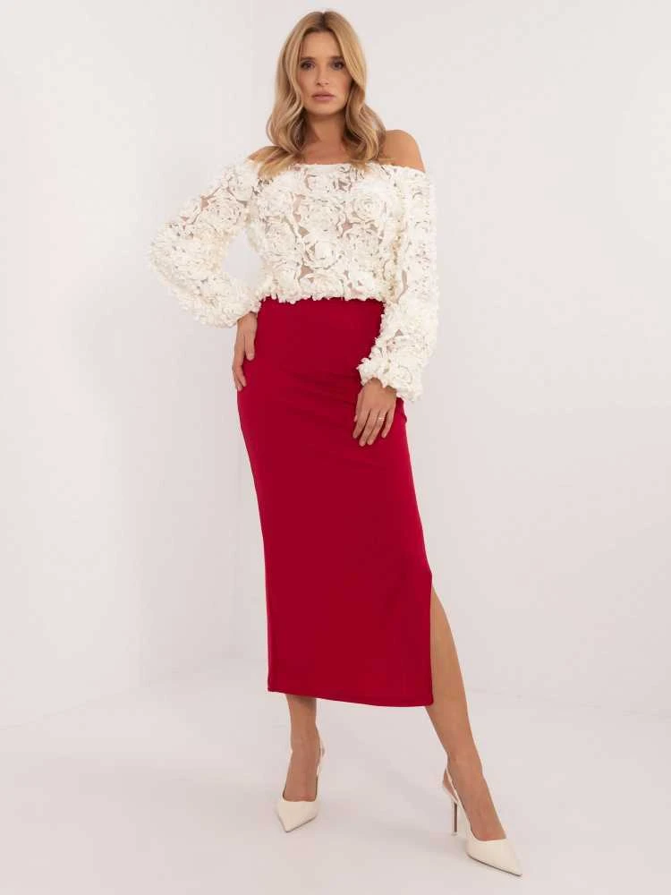 Italy Moda Spódnica-MI-SD-20730.69-red