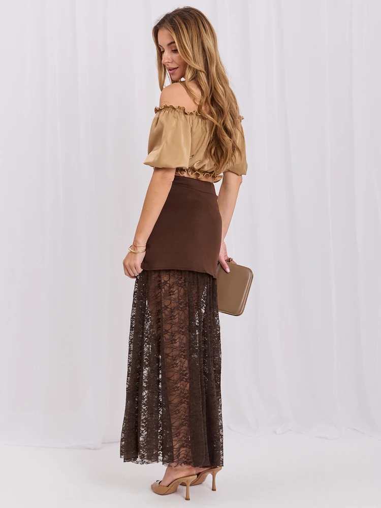Italy Moda Spódnica-MI-SD-3292.09P-ruda