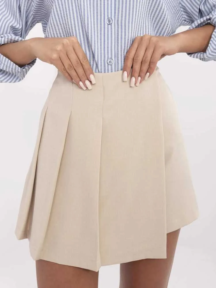 Italy Moda Spódnica-MI-SD-88662.92-smėlio spalva