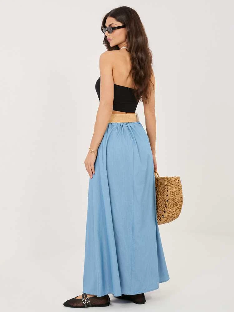 Italy Moda Spódnica-MI-SD-A308911.05-šviesiai mėlyna