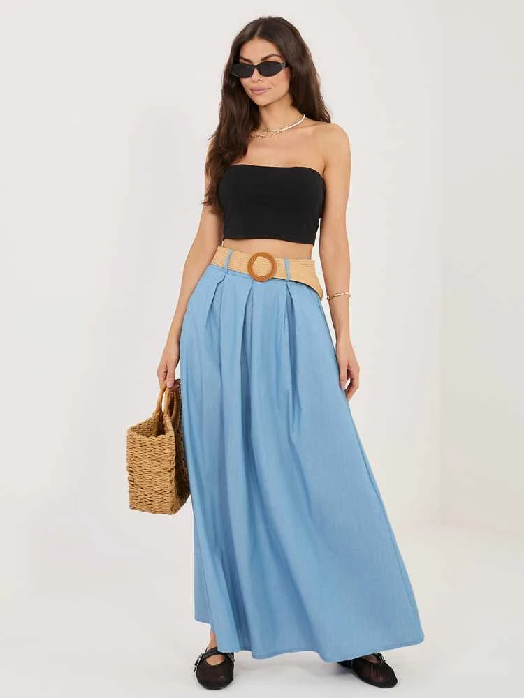 Italy Moda Spódnica-MI-SD-A308911.05-šviesiai mėlyna