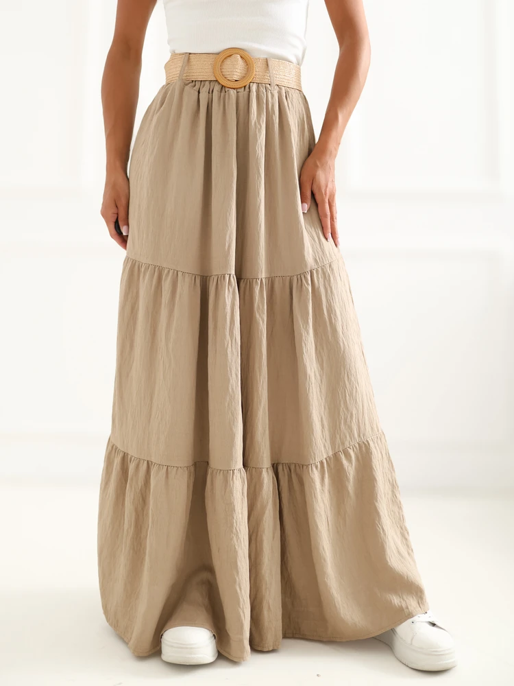 Italy Moda Spódnica-MO-SD-25013.27-camelowy
