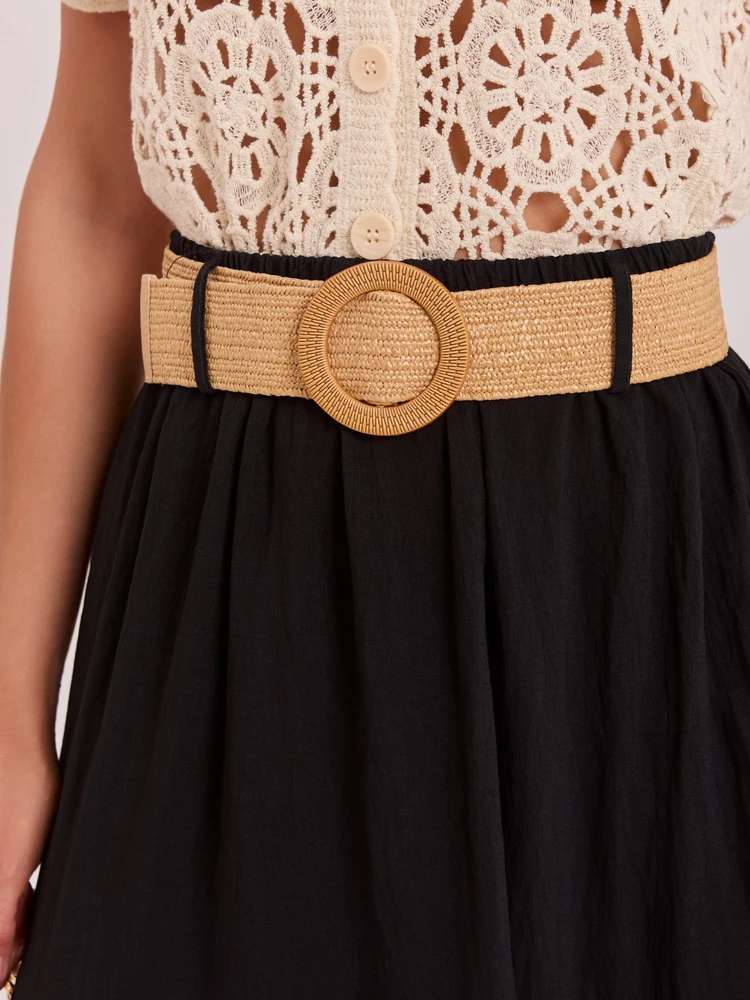 Italy Moda Spódnica-MO-SD-25013.27-juoda
