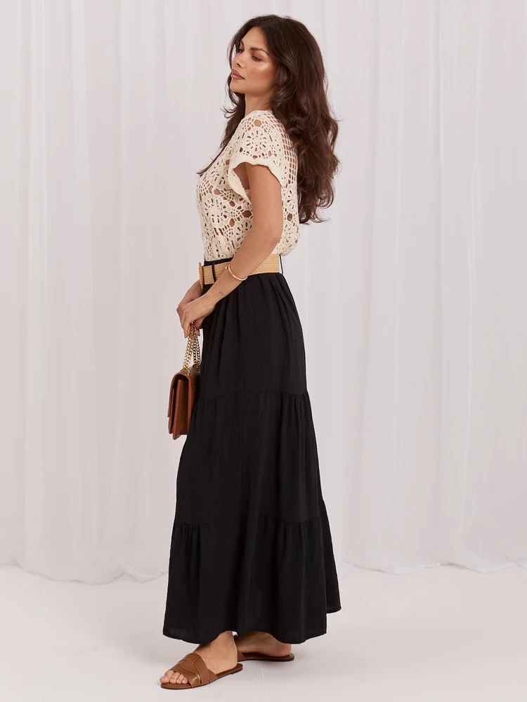 Italy Moda Spódnica-MO-SD-25013.27-juoda